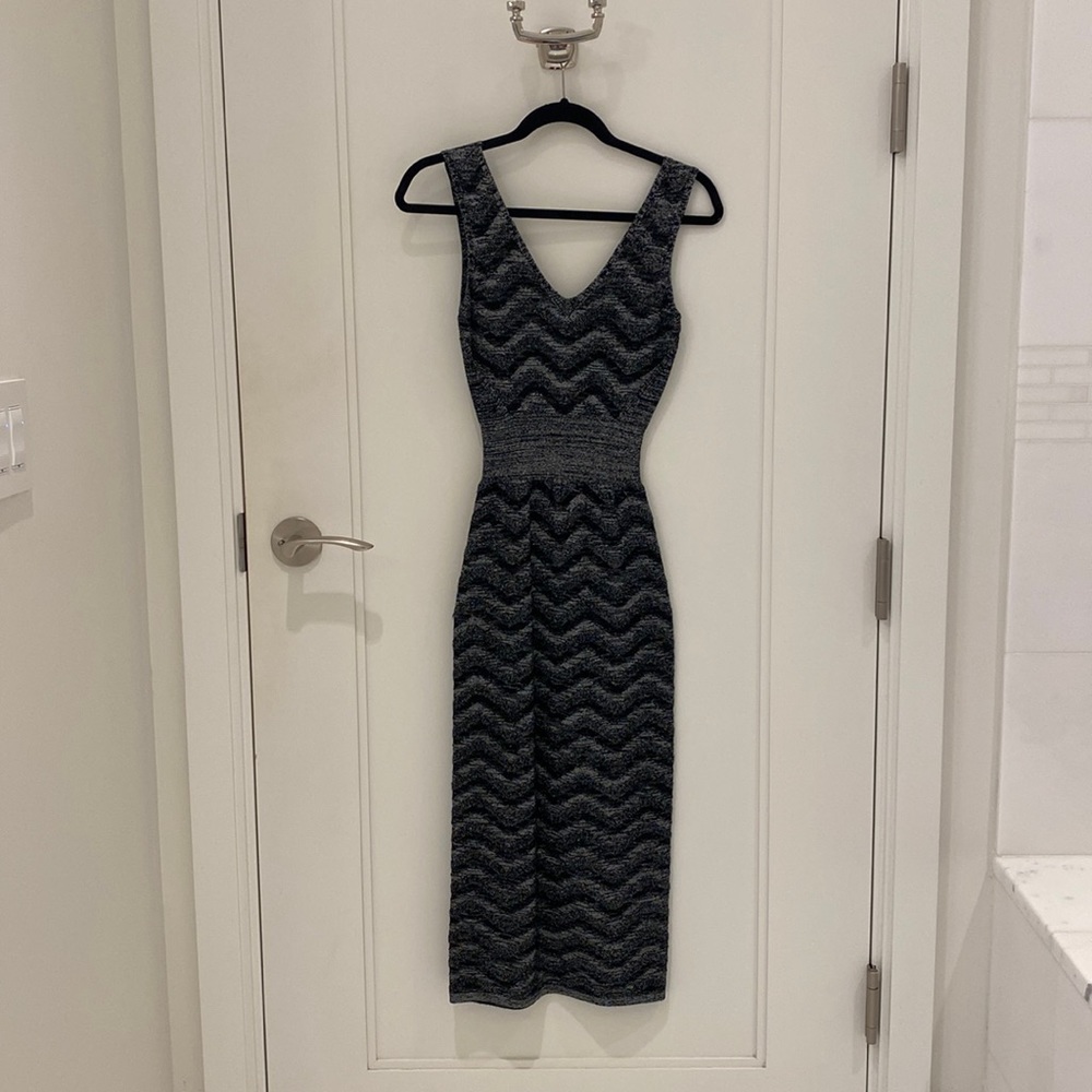 Zara black & silver lurex dress.